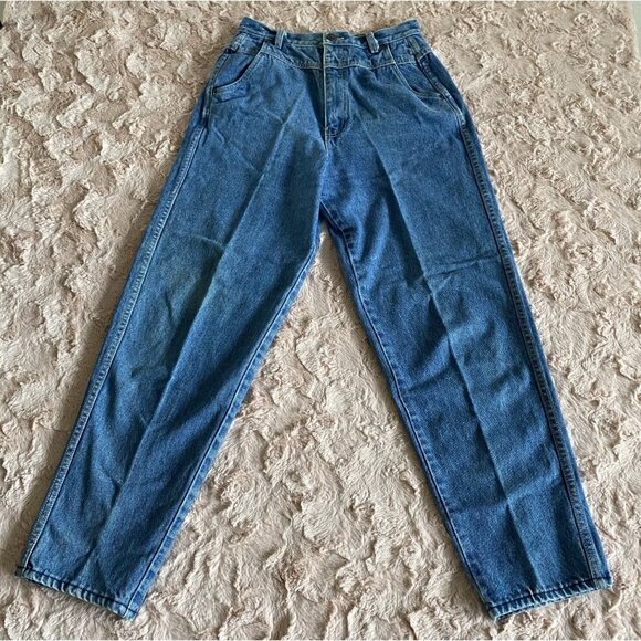 bonjour Denim - VTG BONJOUR Womens 12 Blue Mom Jeans Riveted Tag 80s Pants High Rise